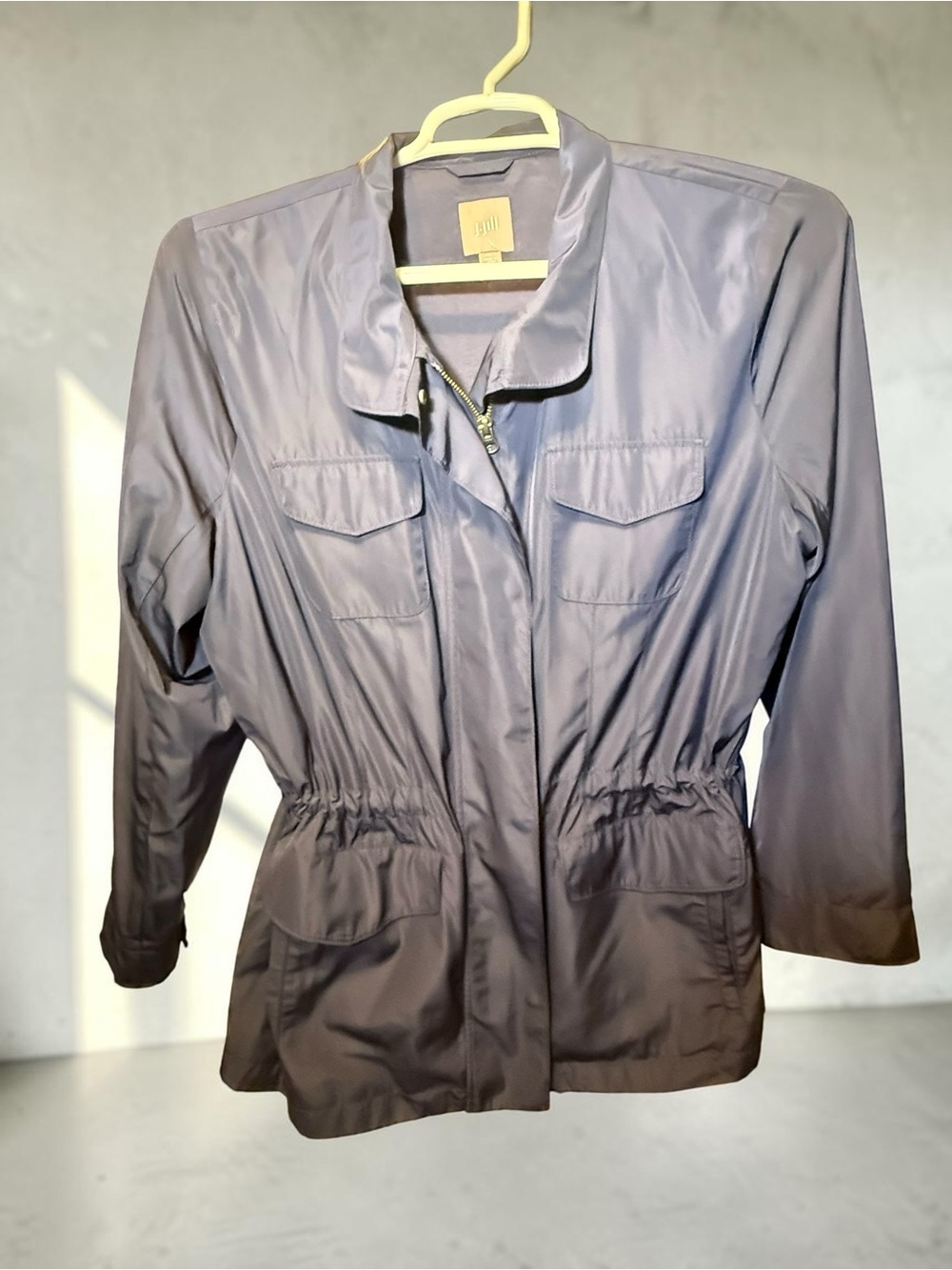 J. Jill Slate Navy blue Utility Jacket with Drawstring Waist